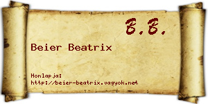 Beier Beatrix névjegykártya